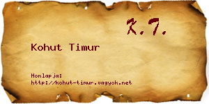 Kohut Timur névjegykártya